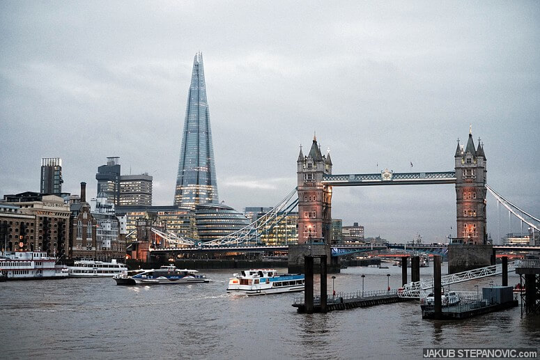The shard and the Tower Bridge