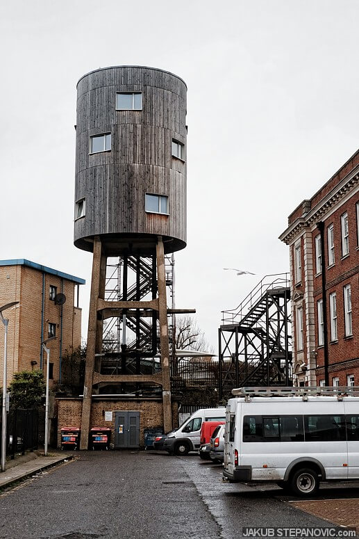 The street is quite long. At it's northern tip is a house made out of a water tower