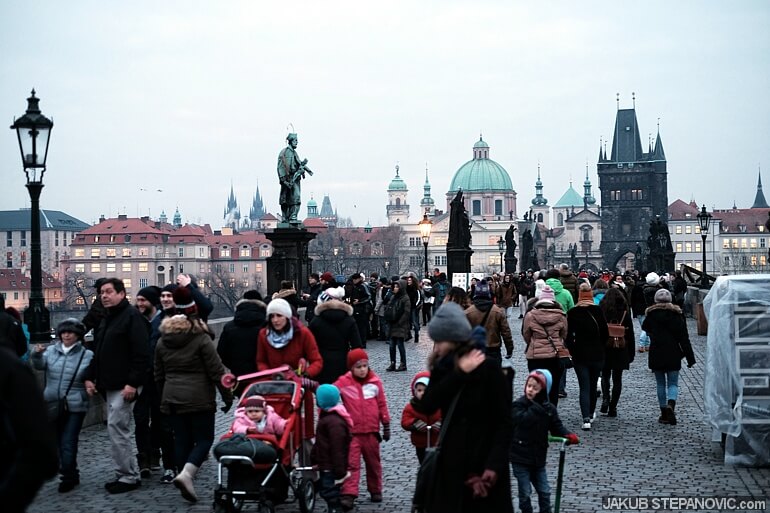 Nevermind the cold weather, tourists everywhere.