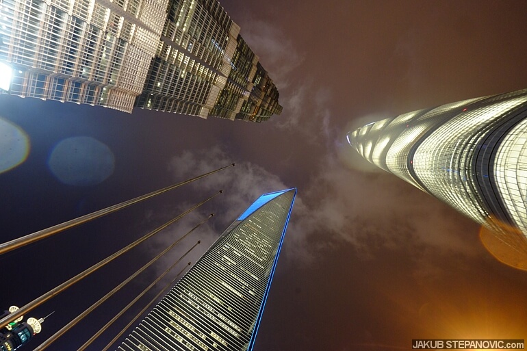 triple-adjacent skyscrapers in Pudong