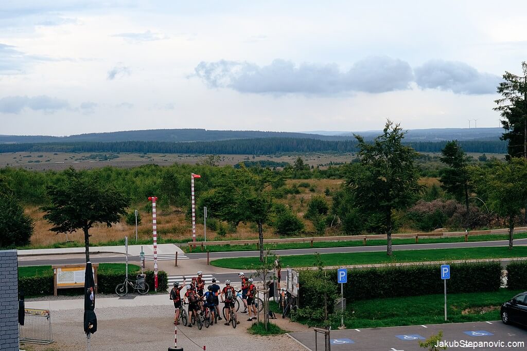 Bike stop at the highest point in Belgium, Signal de Botrange.